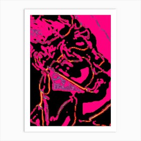 Pink And Black Art Print