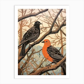 Art Nouveau Birds Poster Pigeon 2 Art Print