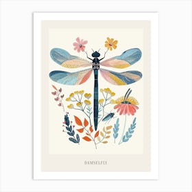 Colourful Insect Illustration Damselfly 10 Poster Art Print