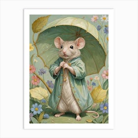 Mouse With Umbrella Art Print