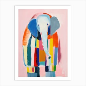 Playful Illustration Of Elephant For Kids Room 4 Art Print