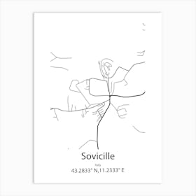 Sovicille,Italy Minimalist Map Art Print