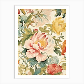 Floral Wallpaper 344 Art Print