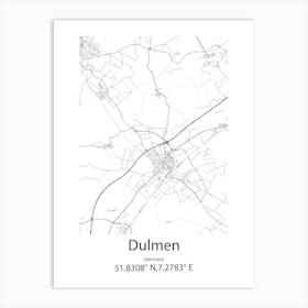 Dulmen,Germany Minimalist Map Art Print