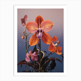 Surreal Florals Monkey Orchid 1 Flower Painting Art Print