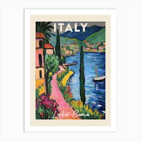 Lake Como Italy 7 Fauvist Painting  Travel Poster Art Print