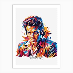 Elvis Presley 02 Portrait Music Icon Style WPAP Pop Art Art Print