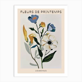 Spring Floral French Poster  Lisianthus 4 Art Print