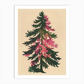 Balsam Tree Colourful Illustration 3 Art Print