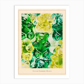 Green Gummy Bears Retro Collage 2 Poster Art Print