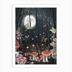 Midnight Magic Forest Art Print