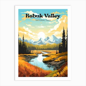 Kobuk Valley National Park Alaska Nature Travel Illustration Art Print