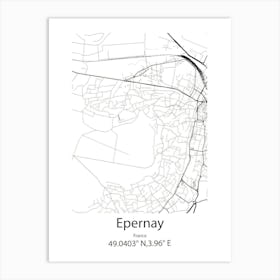 Epernay,France Minimalist Map Art Print