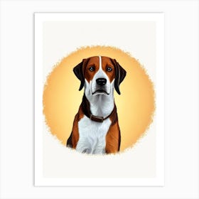 American Foxhound Illustration Dog Art Print