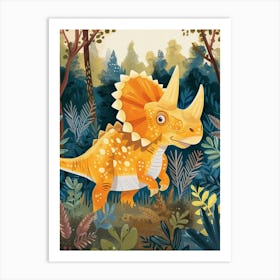 Cute Protoceratops Dinosaur Watercolour 1 Art Print