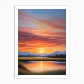 Sunset Over The Water Art Print