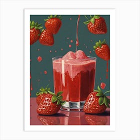 Strawberry Smoothie Art Print