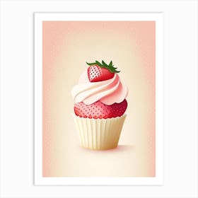 Strawberry Cupcakes, Dessert, Food Marker Art Illustration 3 Art Print