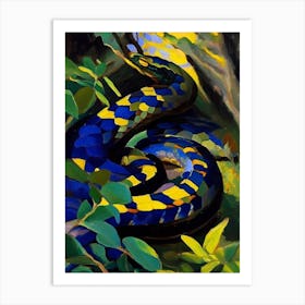 Black Mamba Snake Painting Art Print