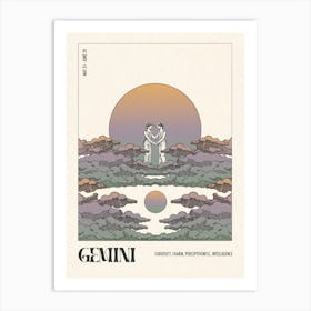 Gemini Star Sign Zodiac Art Art Print