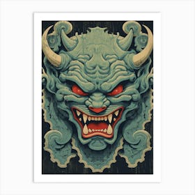 Vingtage Gargoyle Illustration Art Print