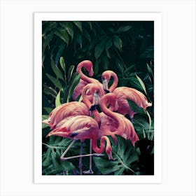 Pink Flamingos Art Print