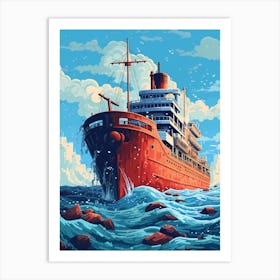 Ship In The Sea 1 Art Print