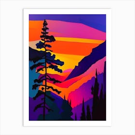 Forest Pink Sunset Art Print