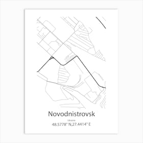 Novodnistrovsk,Ukraine Minimalist Map Art Print