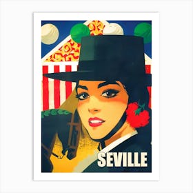 Beautiful Woman From Seville, Spain Art Print