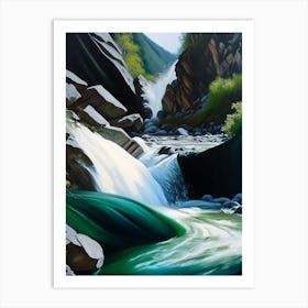 Slap Kozjak, Slovenia Peaceful Oil Art  (1) Art Print