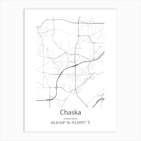 Chaska,United States Minimalist Map Art Print