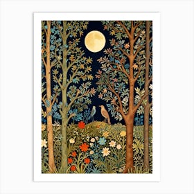 William Morris Moonlight In The Woods 92 Art Print