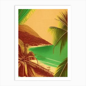 Grenada Green Vintage Sketch Tropical Destination Art Print