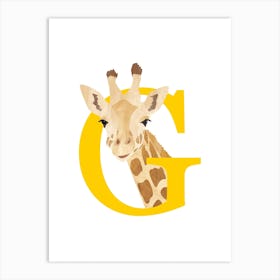 G For Giraffe Art Print