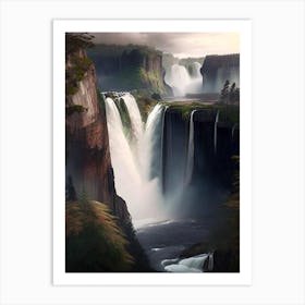 Victoria Falls Of The North, Canada Realistic Photograph (3) Art Print