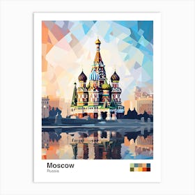 Moscow, Russia, Geometric Illustration 3 Poster Art Print