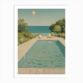 Swimming Pool by the Sea Art Print