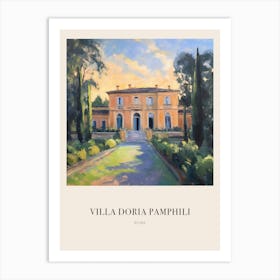 Villa Doria Pamphili Rome Italy 2 Vintage Cezanne Inspired Poster Art Print