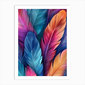 Colorful Feathers 2 Art Print