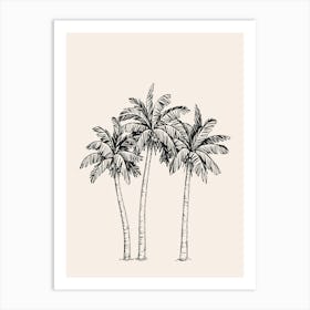 Neutral Palm Trees Art Print