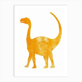 Mustard Dinosaur Silhouette Art Print