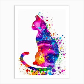 Colorful Cat Painting 1 Art Print