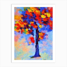 Ash tree Abstract Block Colour Art Print