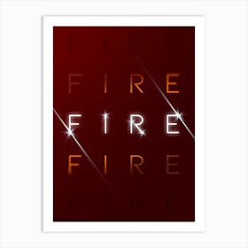 Motivational Words Elements Fire Quintet Art Print