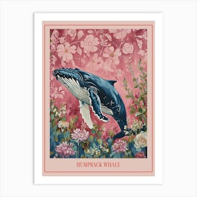 Floral Animal Painting Humpback Whale 4 Poster Art Print