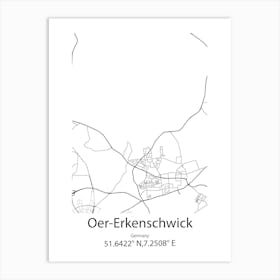 Oer Erkenschwick,Germany Minimalist Map Art Print