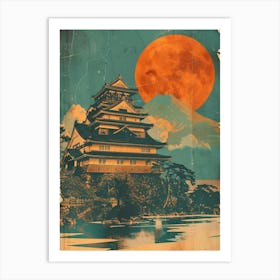 Hiroshima Castle Mid Century Modern 3 Art Print