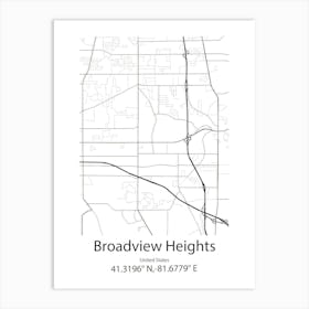 Broadview Heights,United States Minimalist Map Art Print