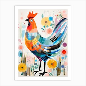 Bird Painting Collage Chicken 8 Art Print